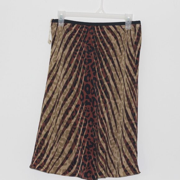 Alfani Skirt  Knee length zebra pattern Black and 3 shades of brown in color - Picture 4 of 4